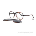 Men Ultem Optical Frame Clip magnétique sur les lunettes de soleil